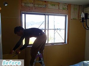 内部2F寝室　新設ボード張り