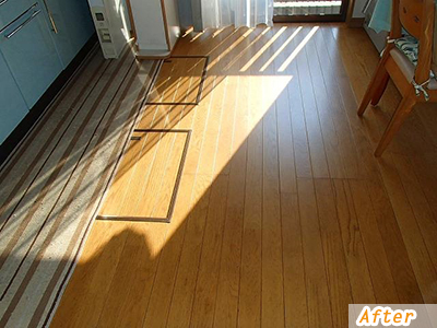 ダイニングキッチンフロア復旧